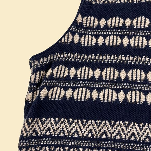 Vintage 90s blue sweater vest by Roundtree & Yorke, size XXL striped vest - Picture 5 of 8